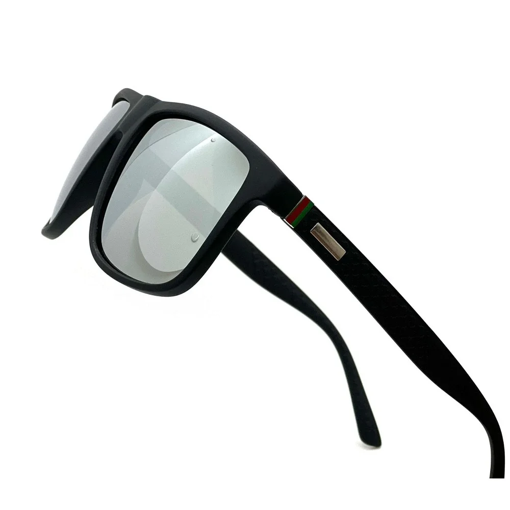 Polarized Sunglasses‎ Men Driving Fishing UV Protection Sport Silver Mirror Lens